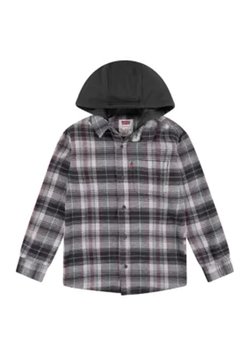 Boys 8-20 Hooded Flannel Shirt