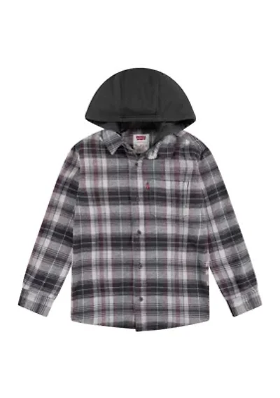 Boys 8-20 Hooded Flannel Shirt