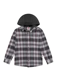 Boys 8-20 Hooded Flannel Shirt