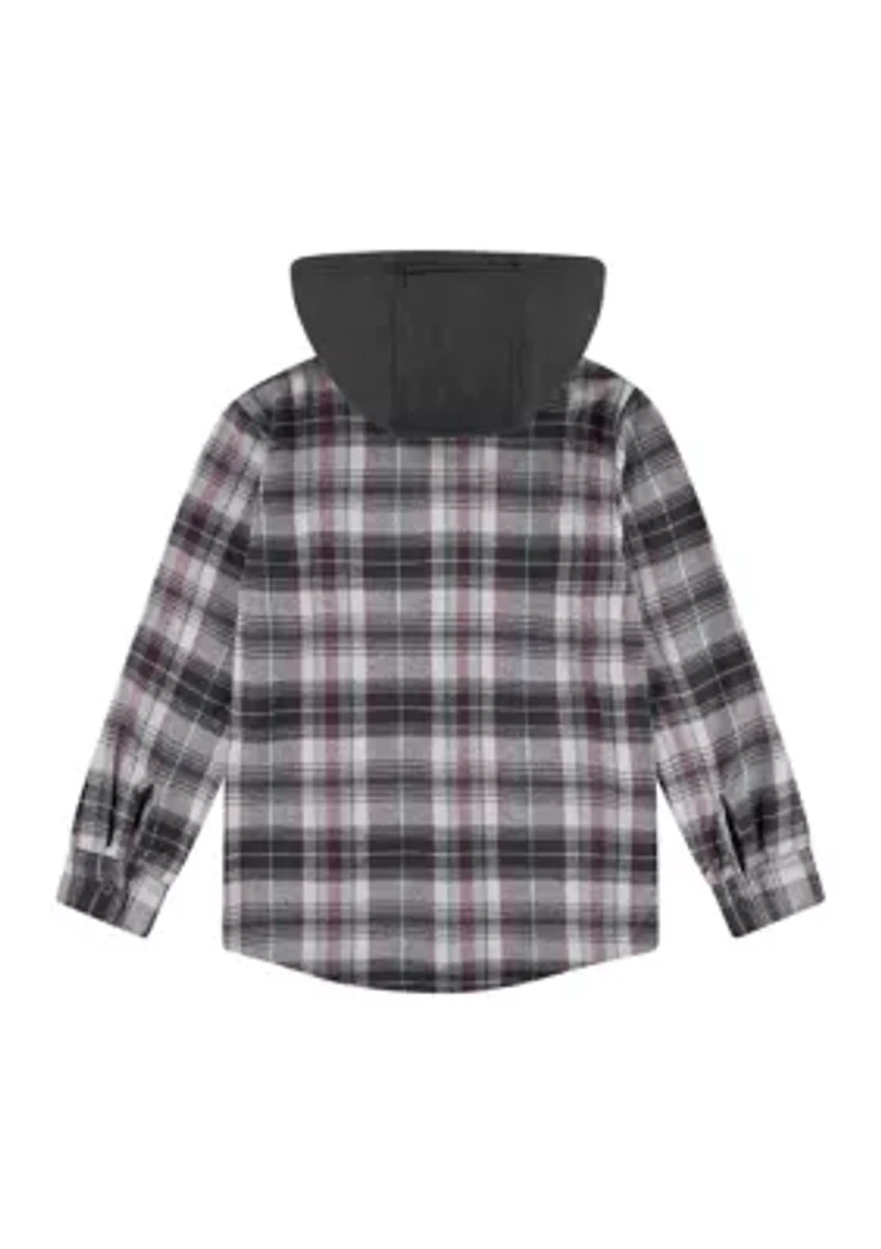 Boys 8-20 Hooded Flannel Shirt