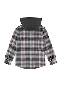 Boys 8-20 Hooded Flannel Shirt