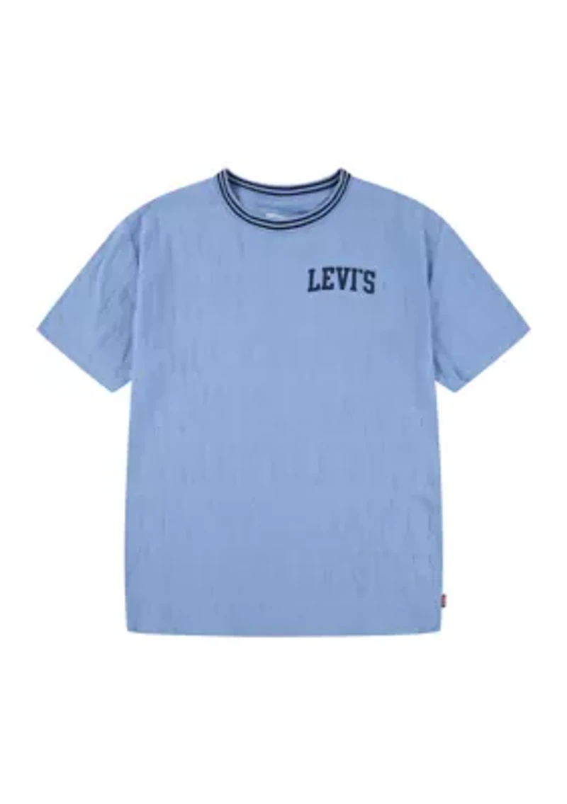 Boys 8-20 Branded Short Sleeve Jacquard T-Shirt