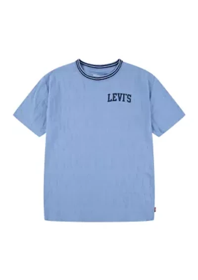 Boys 8-20 Branded Short Sleeve Jacquard T-Shirt