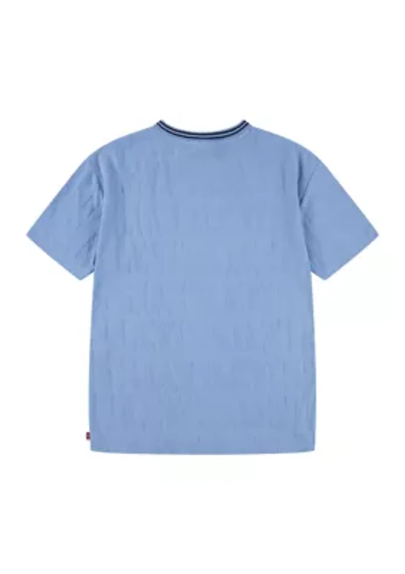Boys 8-20 Branded Short Sleeve Jacquard T-Shirt