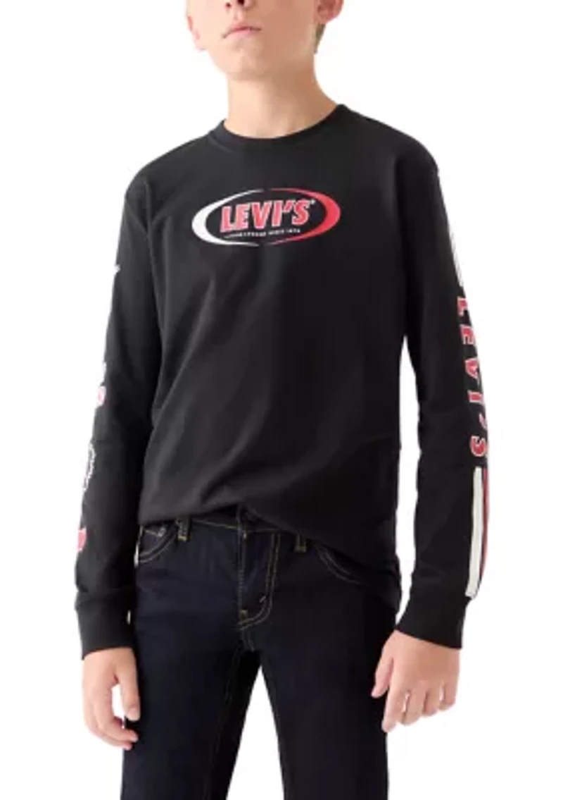 Boys 8-20 Racing Stripe Long Sleeve T-Shirt