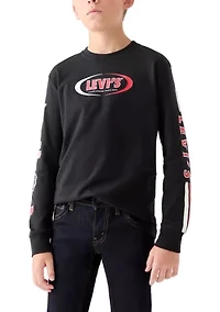 Boys 8-20 Racing Stripe Long Sleeve T-Shirt