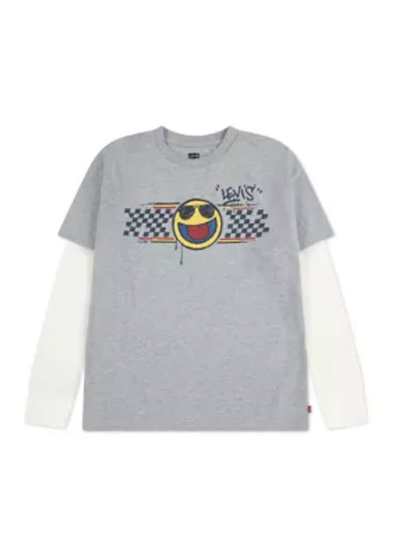 Boys 8-20 Smiley Racing Twofer Long Sleeve T-Shirt