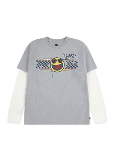 Boys 8-20 Smiley Racing Twofer Long Sleeve T-Shirt