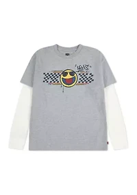 Boys 8-20 Smiley Racing Twofer Long Sleeve T-Shirt