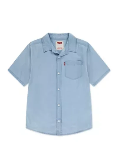 Boys 8-20 Short Sleeve Pocket Woven Shirt