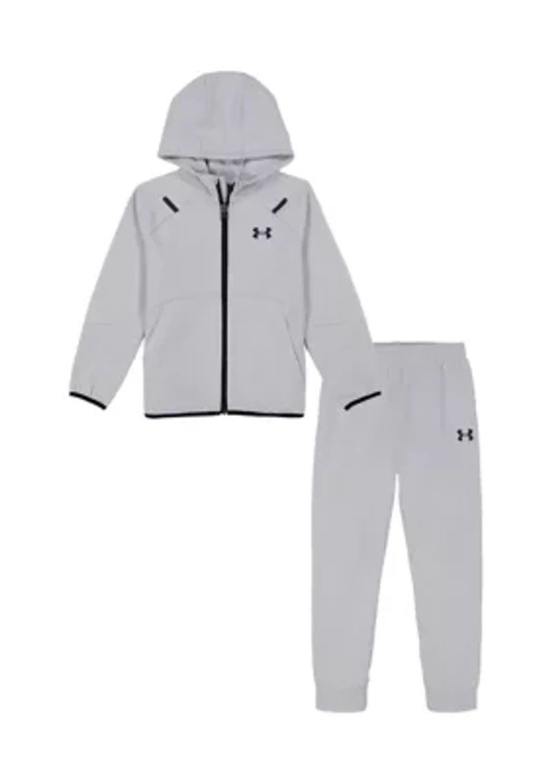 Boys 4-7 Unstoppable Knit Full Zip Hoodie and Joggers Set