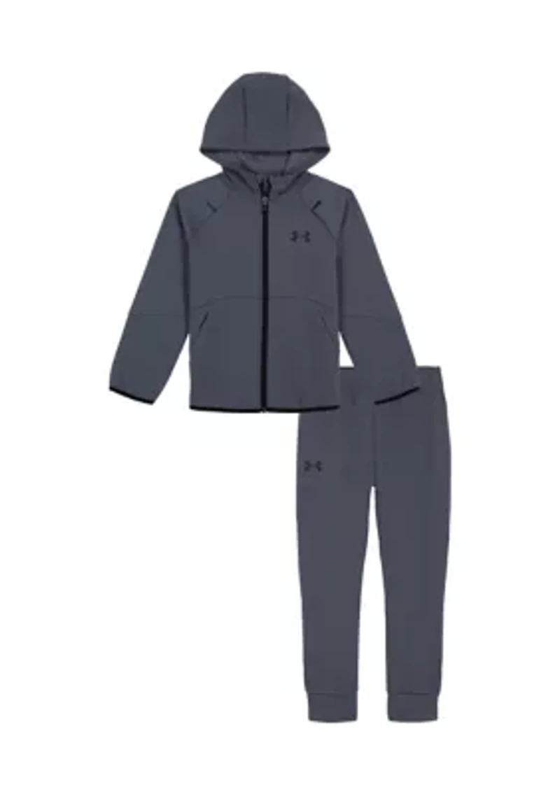 Boys 4-7 Unstoppable Knit Full Zip Hoodie and Joggers Set