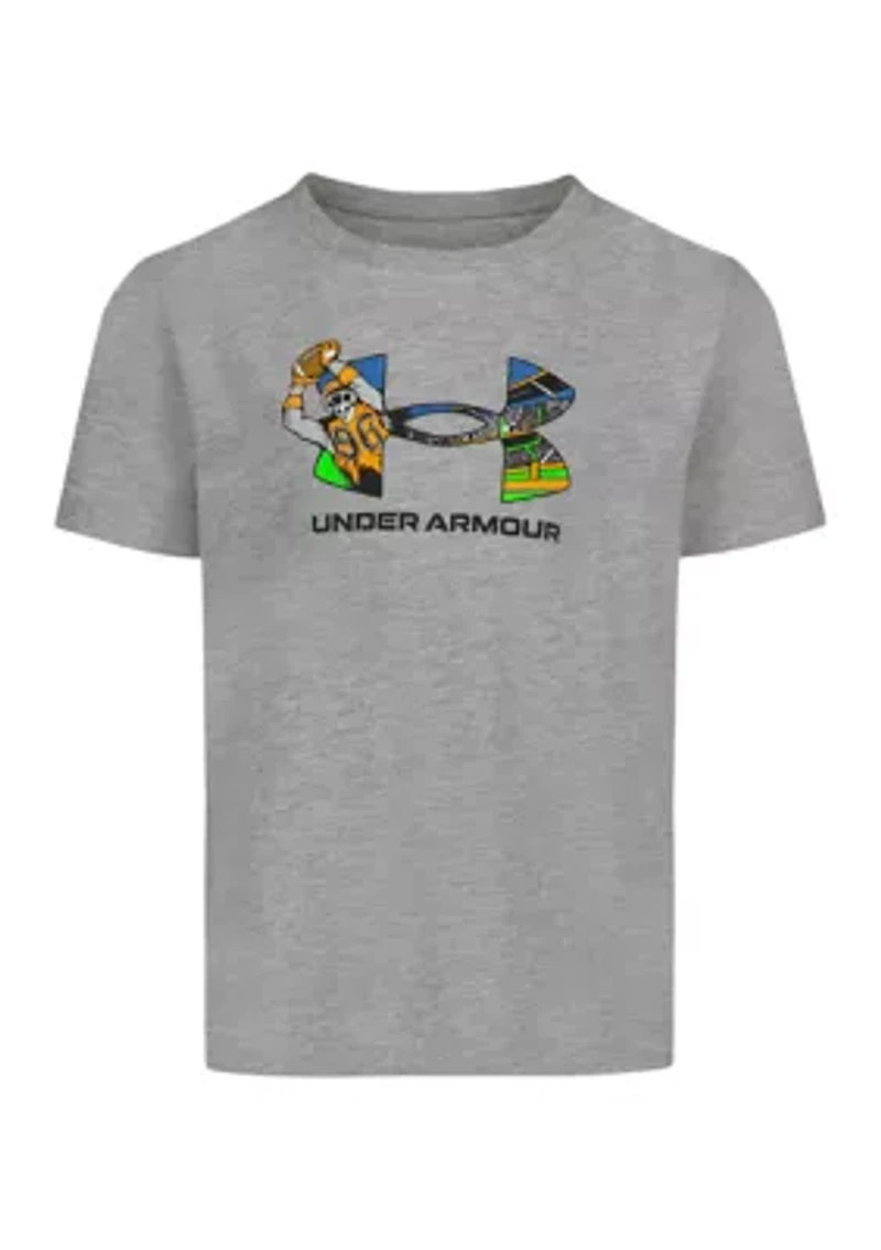 Little Kids 4-7 Short Sleeve Football Graphic T-Shirt