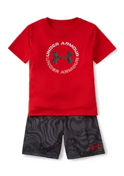 Boys 4-7 Printed Shirt and Shorts Set