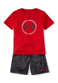 Boys 4-7 Printed Shirt and Shorts Set