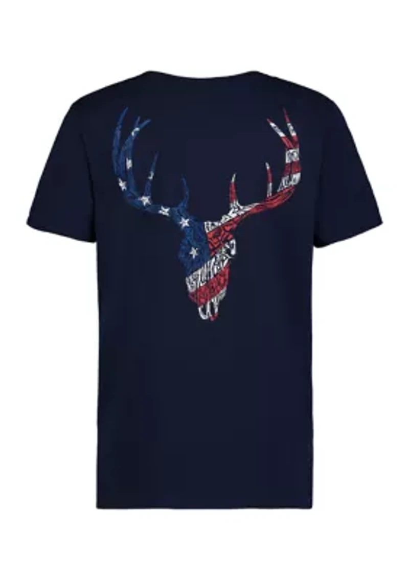 Boys 8-20 Flag White Tail Graphic T-Shirt