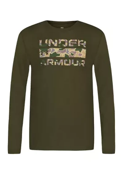 Boy 8-20 Long Sleeve Stacked Logo Graphic T-Shirt