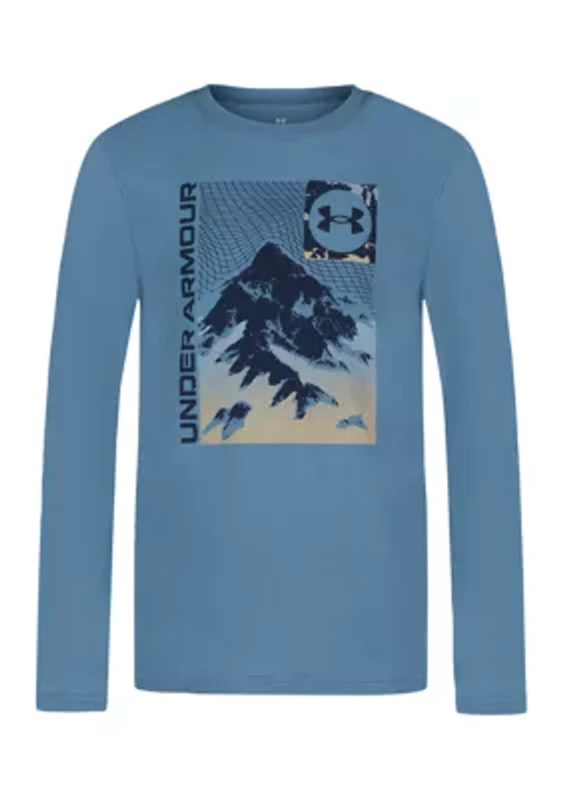 Boys 8-20 Long Sleeve Grid Scape Graphic T-Shirt