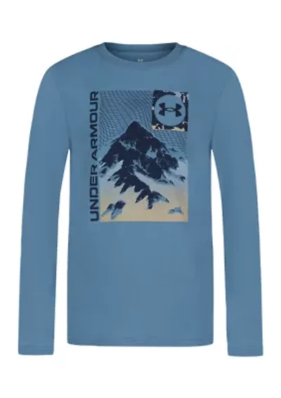 Boys 8-20 Long Sleeve Grid Scape Graphic T-Shirt