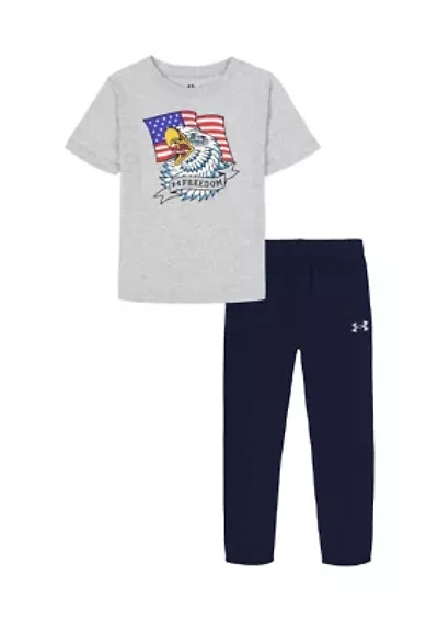 Boys 4-7 Eagle Short Sleeve Tee Set