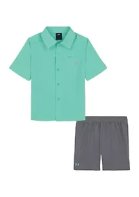 Boys 4-7 Woven Shirt and Shorts Set