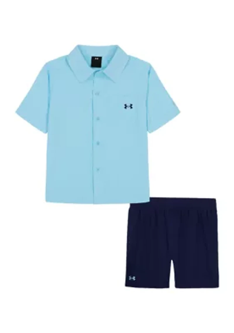 Boys 4-7 UA Woven Shirt Set