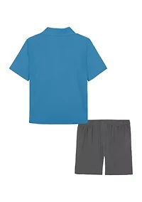 Boys 4-7 Woven Shirt and Shorts Set