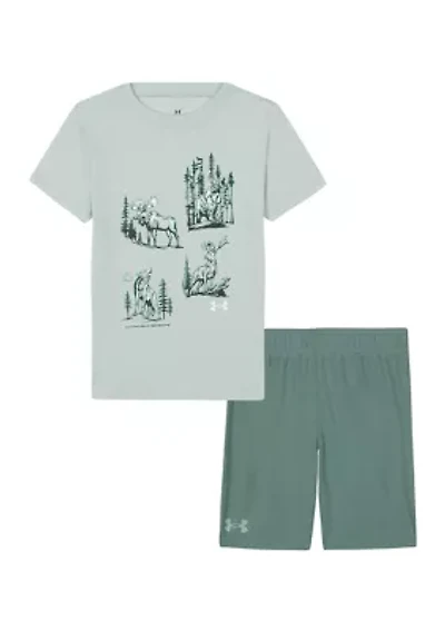 Boys 4-7 Animal Graphic T-Shirt and Shorts Set