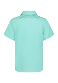 Boys 8-20 Solid Woven Fish Shirt