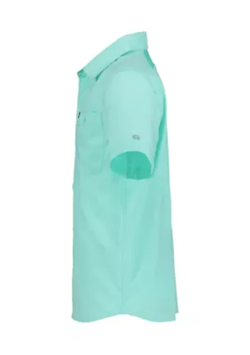 Boys 8-20 Solid Woven Fish Shirt