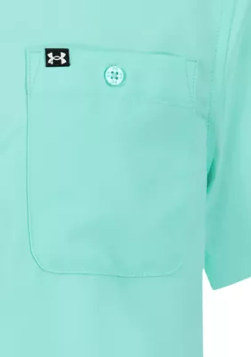 Boys 8-20 Solid Woven Fish Shirt