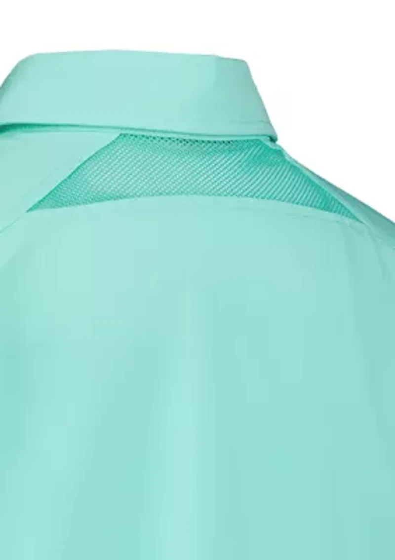 Boys 8-20 Solid Woven Fish Shirt