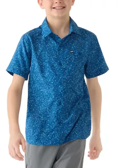 Boys 8-20 Print Woven Fish Shirt