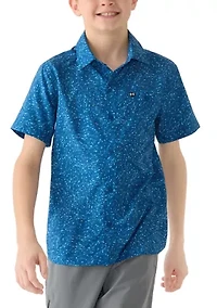 Boys 8-20 Print Woven Fish Shirt