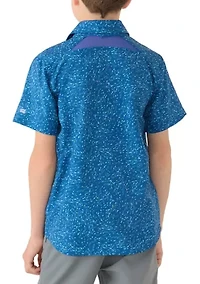 Boys 8-20 Print Woven Fish Shirt