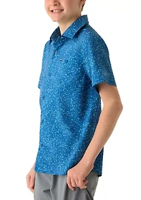 Boys 8-20 Print Woven Fish Shirt