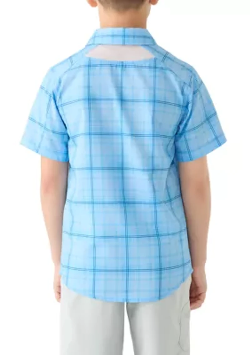 Boys 8-20 Plaid Woven Fish Shirt