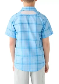 Boys 8-20 Plaid Woven Fish Shirt