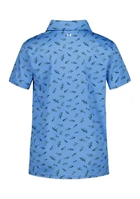 Boys 4-7 Printed UPF Polo Shirt