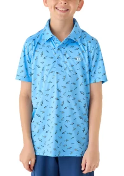 Boys 8-20 Printed Fish Polo Shirt