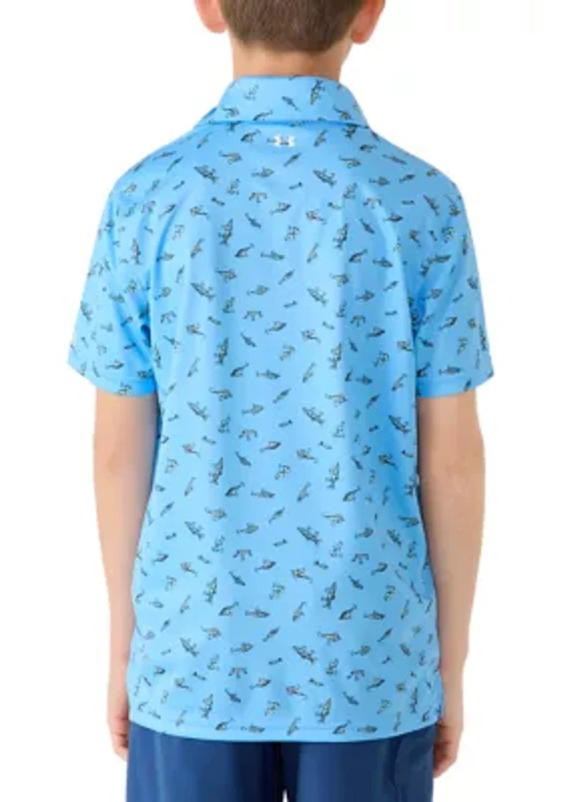 Boys 8-20 Printed Fish Polo Shirt