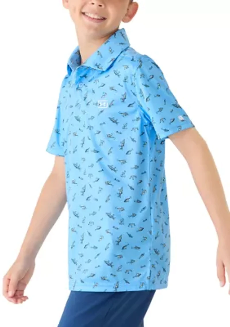 Boys 8-20 Printed Fish Polo Shirt