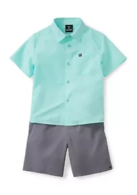 Boys 4-7 Drift Tide Fish Shirt and Shorts Set