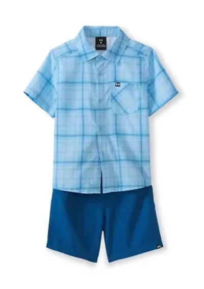 Boys 8-20 Printed Drift Tide Shirt and Shorts Set