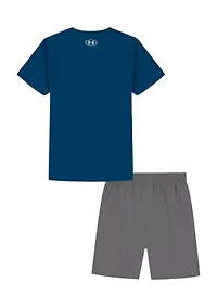 Boys 4-7 Square Neck Shirt and Shorts Set