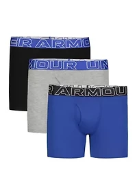 Boys Solid Cotton Boxer Briefs - 3 Pack