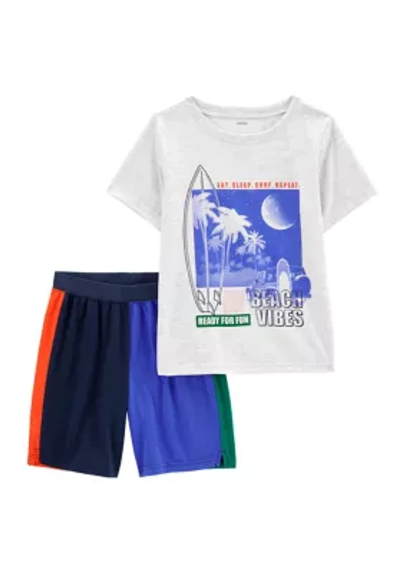 Boys 4-7 Beach Vibe 2 Piece Pajama Set