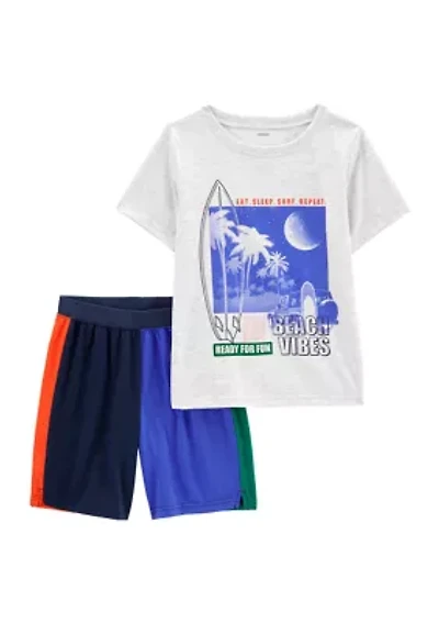 Boys 4-7 Beach Vibe 2 Piece Pajama Set