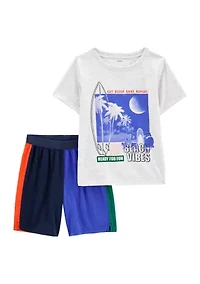 Boys 4-7 Beach Vibe 2 Piece Pajama Set