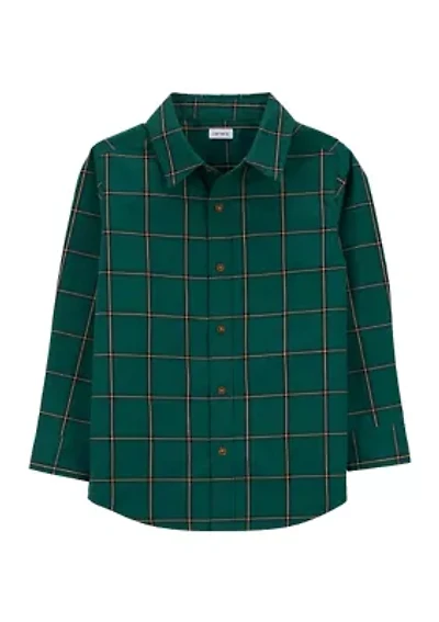 Boys 4-7 Woven Plaid Shirt